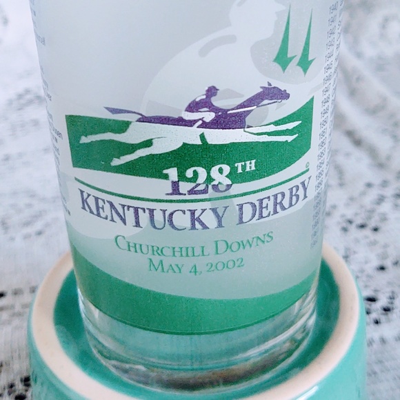 COLLECTIBLE MAY 4, 2002 KENTUCKY DERBY GLASS 128TH DERBY CHURCHILL DOWNS 5.25" - Picture 7 of 10